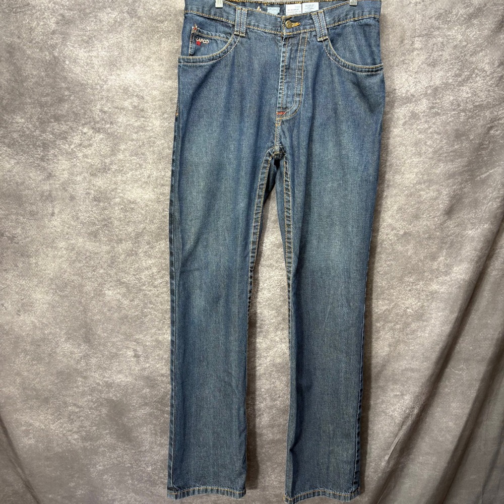 LAPCO FR Flame Resistant Jeans Mens Size 32x34 Dark Wash Straight Leg Workwear